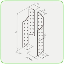 Łącznik budowlany kątowy 170x40x40x2 mm lewy