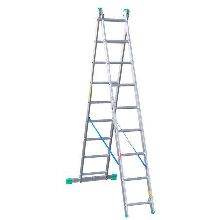 Drabina aluminiowa 2-elementowa 421cm 9+9 szczebli