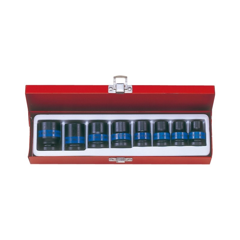 Komplet nasadek udarowych 1/2 sześciokątne 8 sztuk 10-24mm