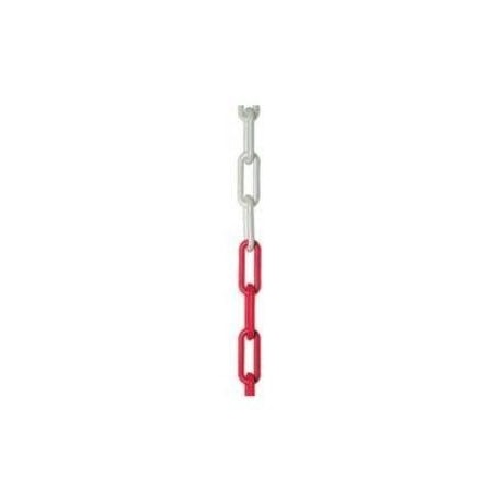 Łańcuch plastikowy biało-czerwony 6x53mm 100mb