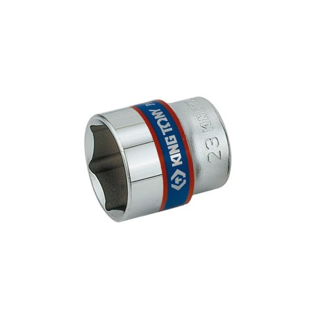 Nasadka krótka 6-kątna chromowana  3/8'' 24mm