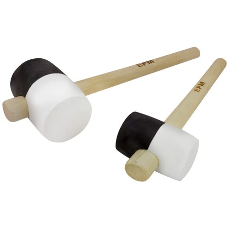 Młotek gumowy czarno-biały drewniana rączka 900g