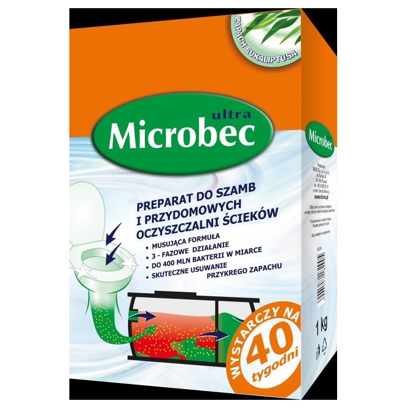 Preparat do szamb microbec ultra 25g sztuki eukaliptus