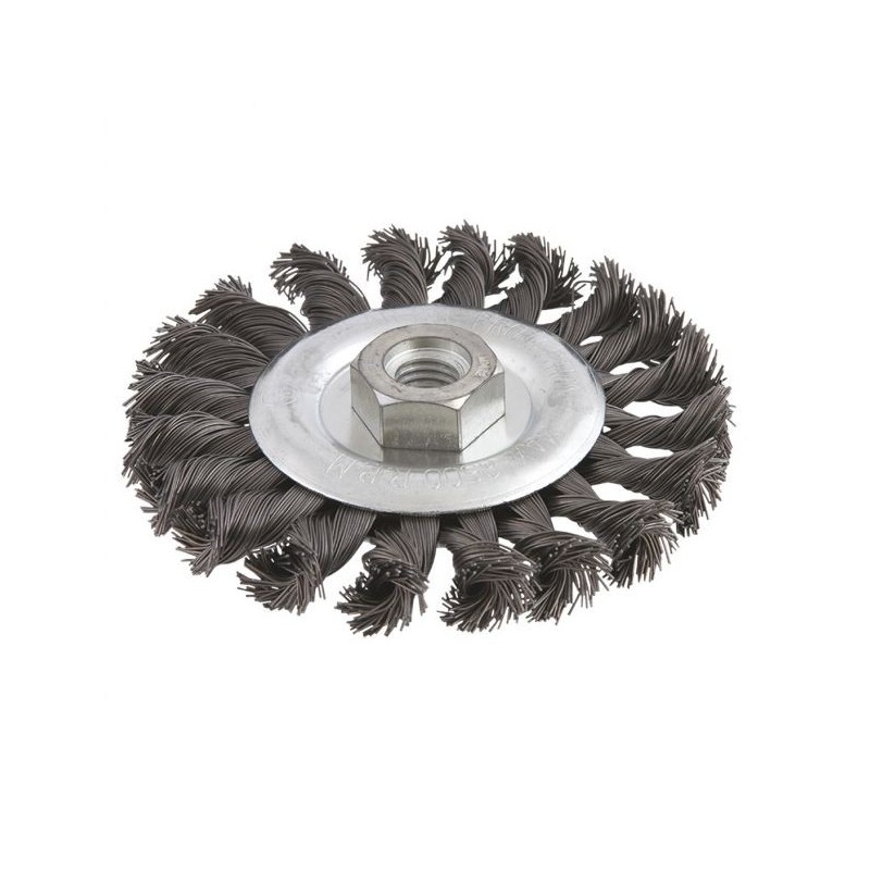 Szczotka tarczowa m-14 splatana drut stalowy 115mm