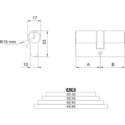 Wkładka symetryczna nikiel 40/40
