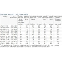 Dybel ramowy z hakiem kątowym arl 10/115mm