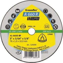 Tarcza płaska a660r t1a 76x1x10mm 329099