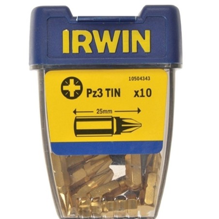 Grot typu pozidriv tin-tytanowy 1/4' 25mm komplet 10 szt pz3