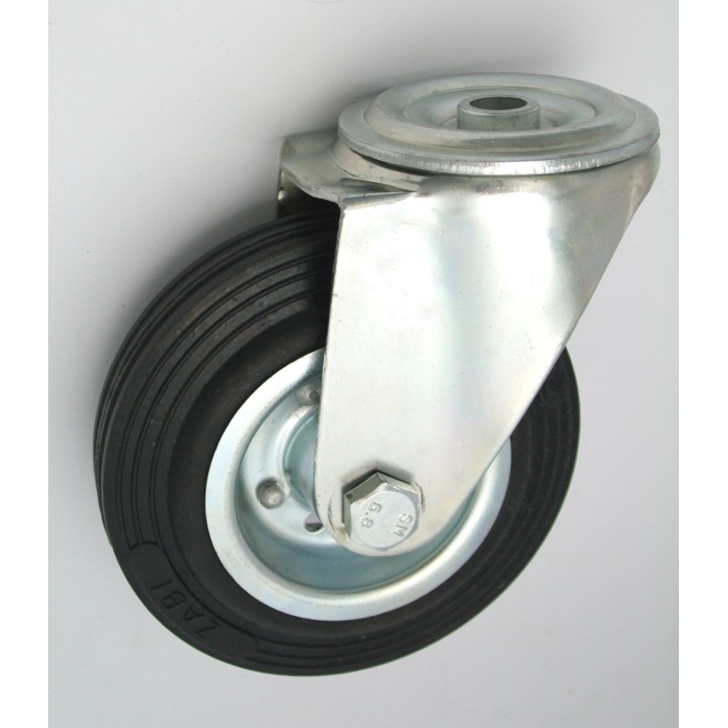 Koło metal-guma 125mm obudowa z otworem mniejsza obudowa 27m