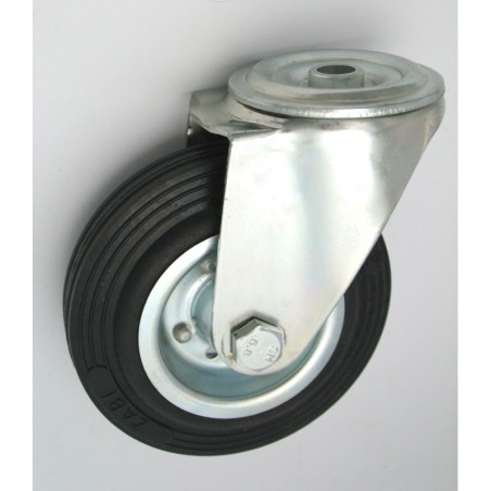 Koło metal-guma 125mm obudowa z otworem mniejsza obudowa 27m