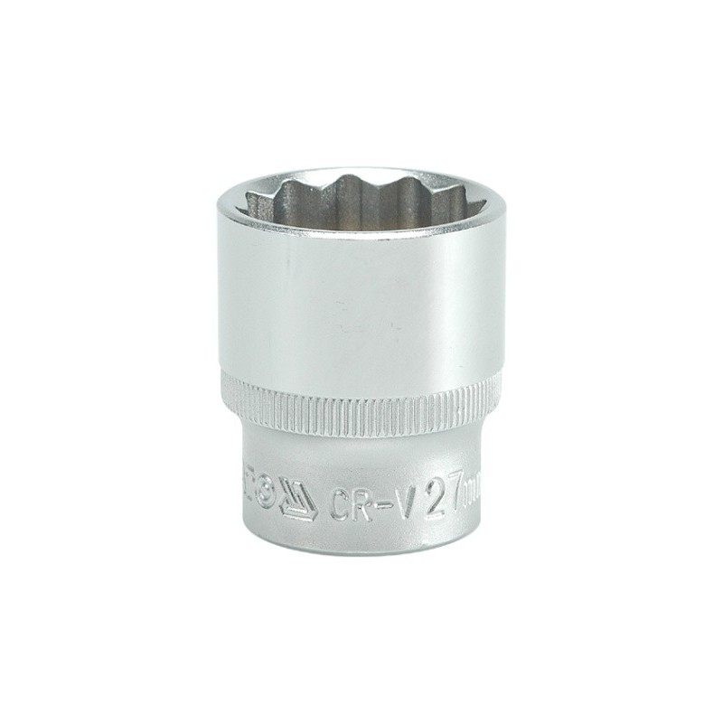 Nasadka krótka 12-kątna chromowana 1/2'' 27mm