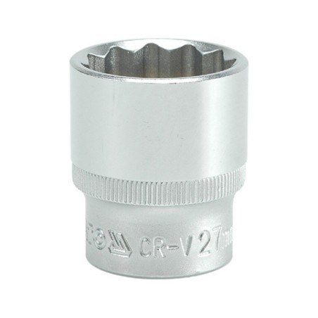 Nasadka krótka 12-kątna chromowana 1/2'' 27mm