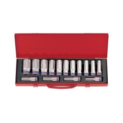 Komplet nasadek 1/2 długie dwunstokątne 15 sztuk