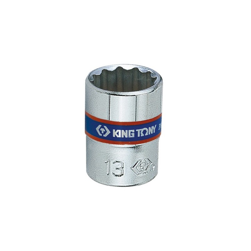Nasadka krótka 12-kątna chromowana 1/4'' 14mm