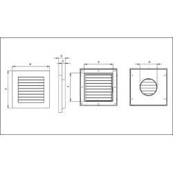 Kratka wentylacyjna imperio z żaluzją mechaniczną 140x210mm