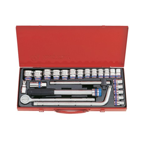 Komplet nasadek 1/2'' 10-32mm 24 sztuki