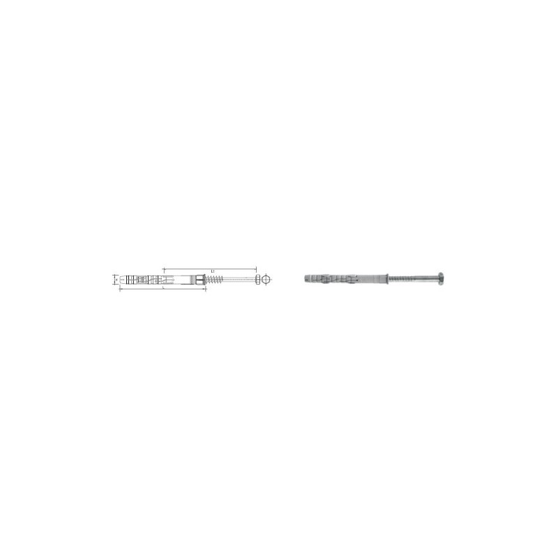Dybel ramowy z wkrętem z łbem sześciokątnym 10x200mm