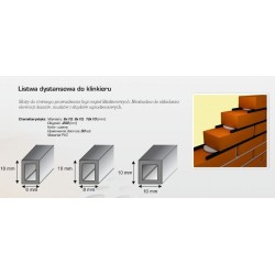 Listwa dystansowa do cegły klinkierowej 10x10mm 2mb