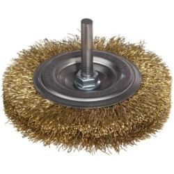 Szczotka tarczowa drut mosiężny trzpień 6mm fi60mm