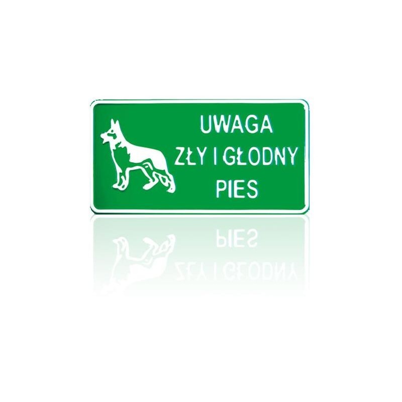 Tablica 15x29cm uwaga zły i głodny pies
