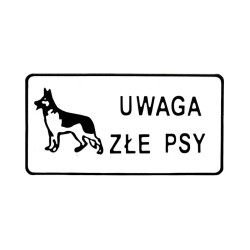 Tablica 15x29cm uwaga złe psy