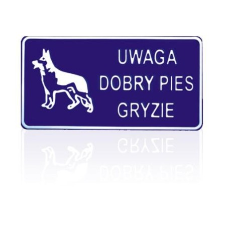 Tablica 15x29cm uwaga dobry pies gryzie
