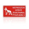 Tablica 15x29cm nieproszeni goście zostaną pożarci