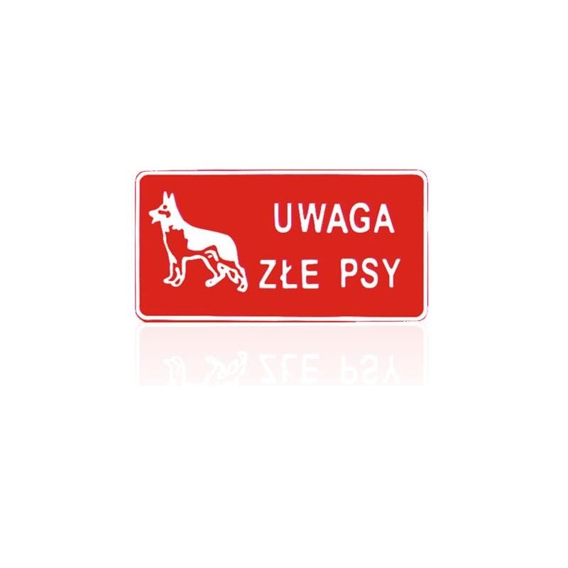 Tablica 15x29cm uwaga złe psy