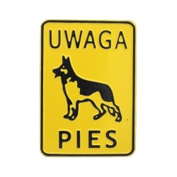 Tablica 15x20cm uwaga pies