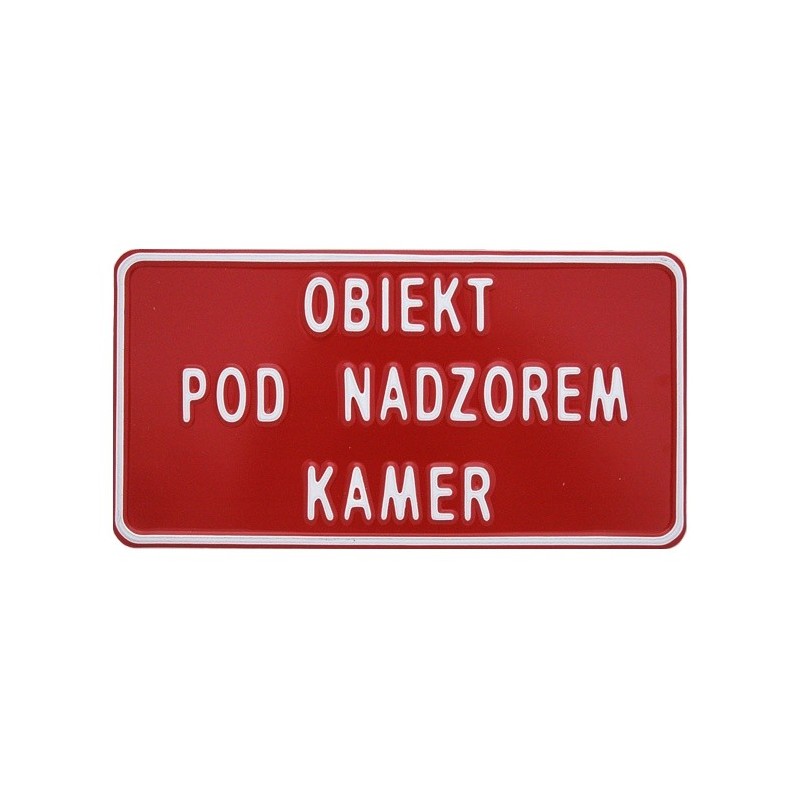 Tablica 15x29cm obiekt pod nadzorem kamer