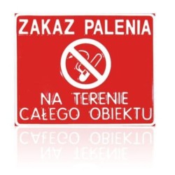 Tablica 23x29cm zakaz palenia na terenie całego obiektu