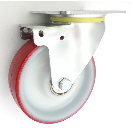 Koło tworzywo+poliuretan 160mm obudowa skrętna wzmoc. 42bcnw