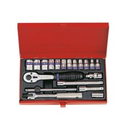 Komplet nasadek 1/4 6-kątne 19 sztuk 4-13mm z akcesoriami