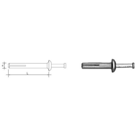 Kołek metalowy wbijany 6x50mm 100szt