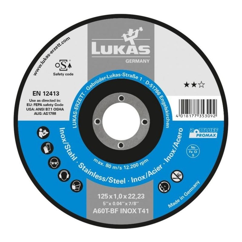Tarcza płaska t1a 125x1.0x22 a60x-bf inox promax best life