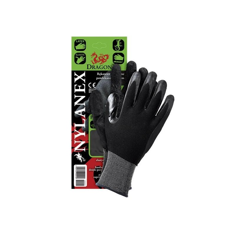 Rękawice z nylonu powlekane latexem nylanex 7