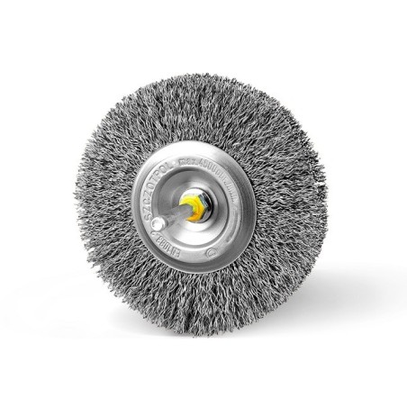 Szczotka tarczowa kwasoodporna trzpień 6 fi100mm, drut 0.15