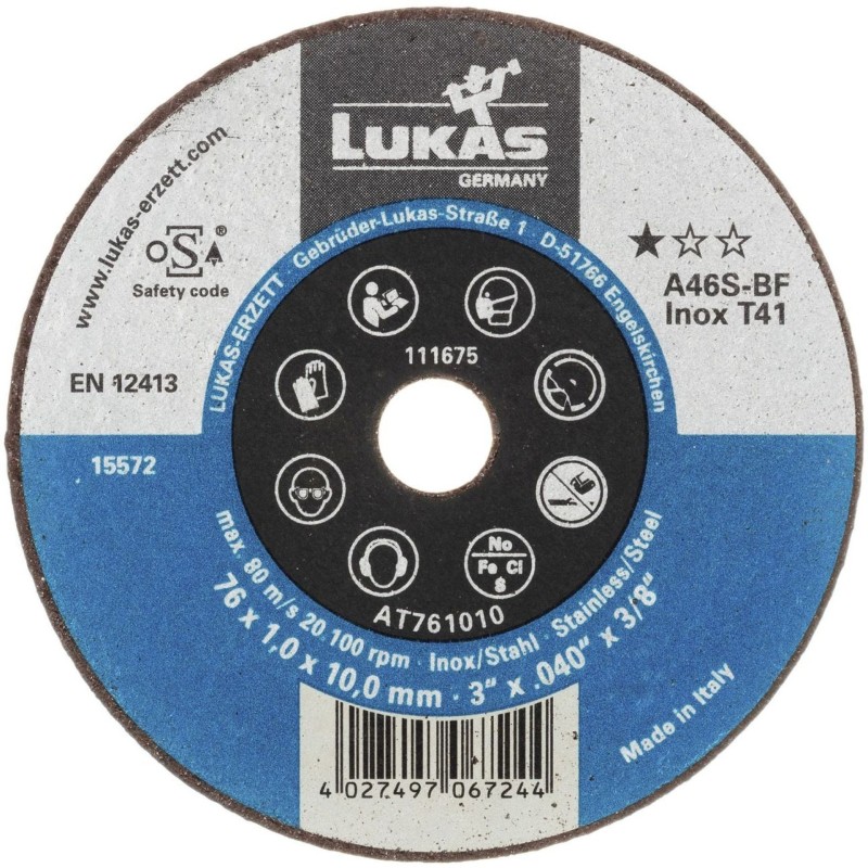 Tarcza płaska t1a 50x1.0x6.0 a46s-bf inox premiumflex