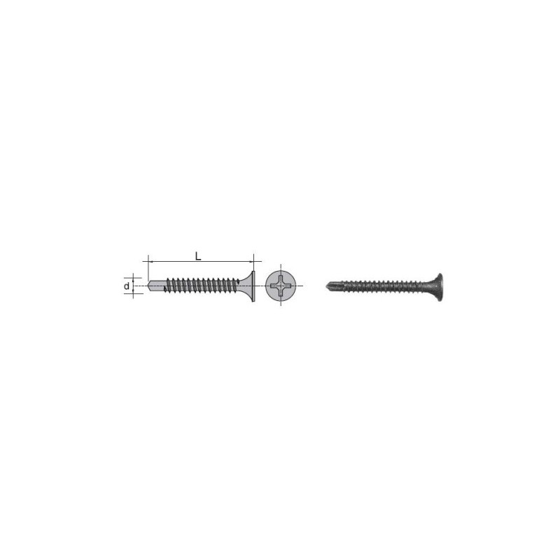 Wkręt samowiertny z łbem kielichowym fosfatyzowany 3.5x25mm