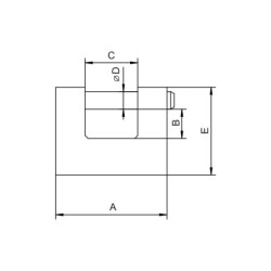 Kłódka zasuwkowa trzpieniowa, mosiężna satyna ktd50