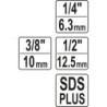Adapter sds plus do nasadek 1/4'', 3/8'', 1/2''
