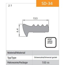 Uszczelka samoprzylepna czarna sd-34/4-0 13.5x6.4mm