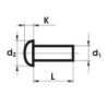 Nit aluminiowy pełny z łbem kulistym 4.0x16 mm
