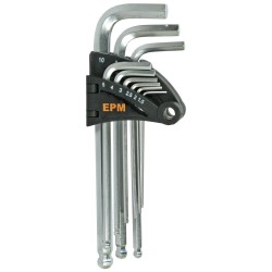 Komplet kluczy imbusowy ''hex'' typ l 9szt z kulką krótkie