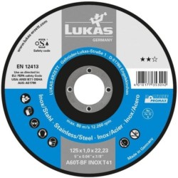 Tarcza płaska t1a 125x1.0x22 a60x-bf inox promax best life