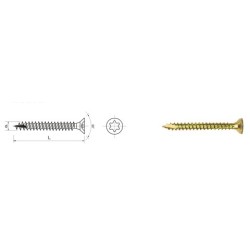 Wkręt do drewna ocynk żółty na torx 3.0x25mm t10