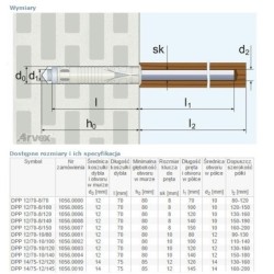 Dybel dwurozporowy do montażu parapetów dpp 12/70-08/070