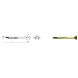 Wkręt do drewna ocynk żółty na torx 4.5x30mm t20