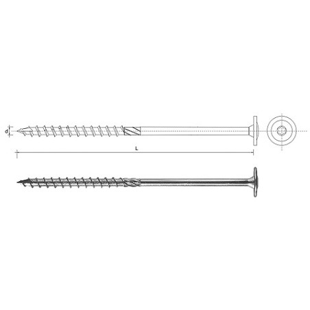 Wkręt do drewna z kołnierzem na torx ocynkowany 8x220mm t40