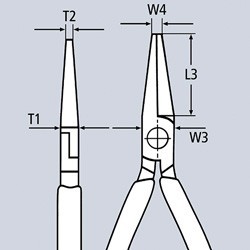 Szczypce tnące półokrągłe proste izolowane 160mm